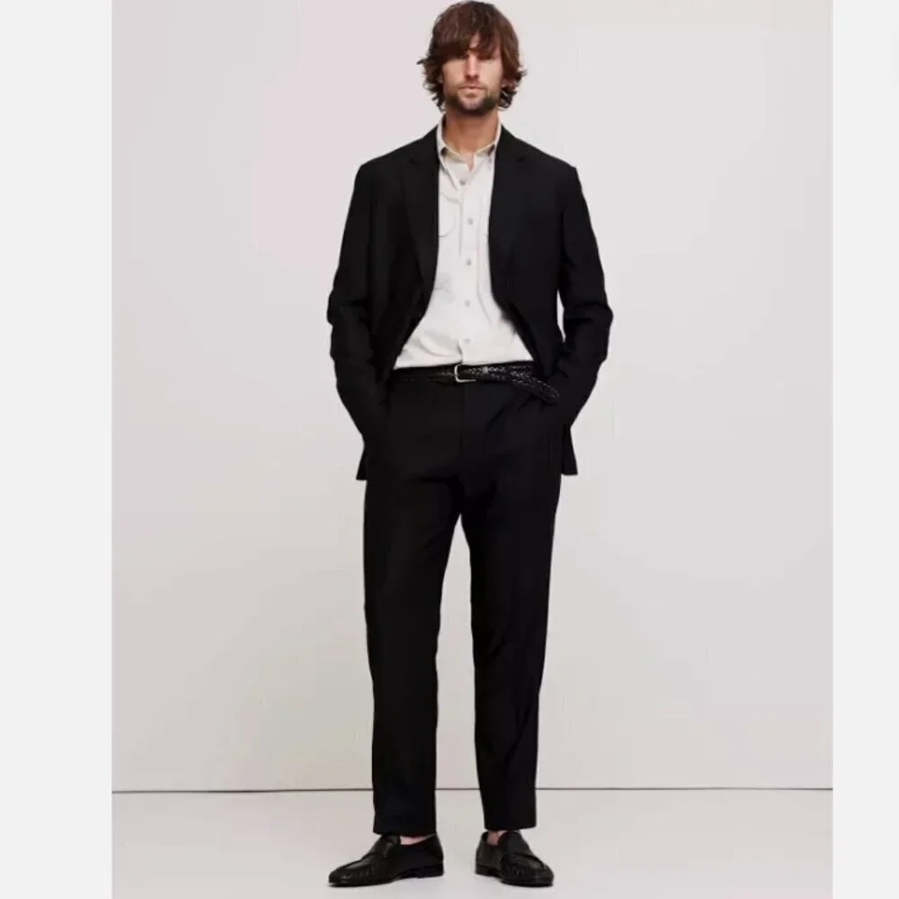 Banana Republic Mens 31x32 Black Modern Classic Plain Weave Trouser Pants RT$140